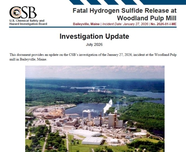 CSB Investigation Update released today
