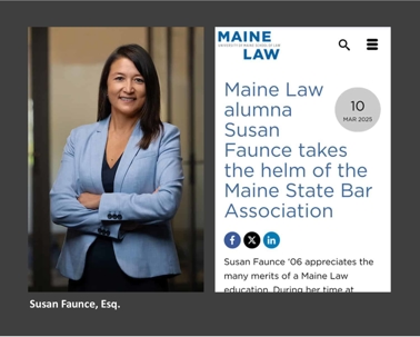 Maine Law Alumna Susan Faunce Takes the Helm of the Maine State Bar Association