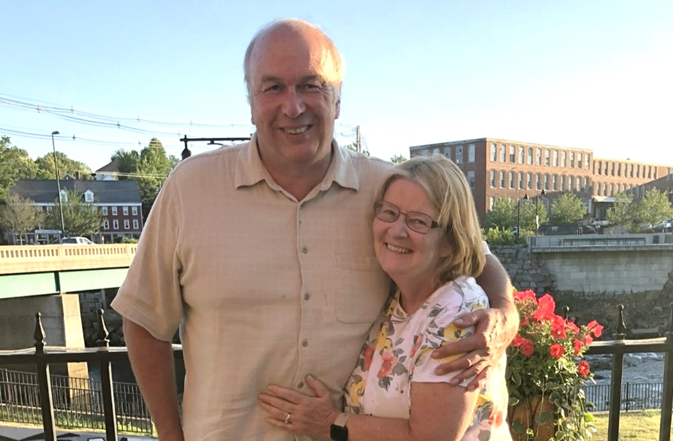 Jeffrey and Kim Sayward together before his injury
