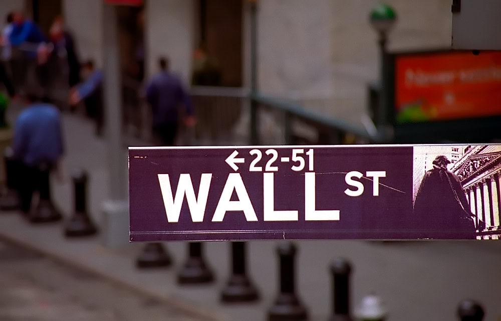 Sign of Wall street in New York