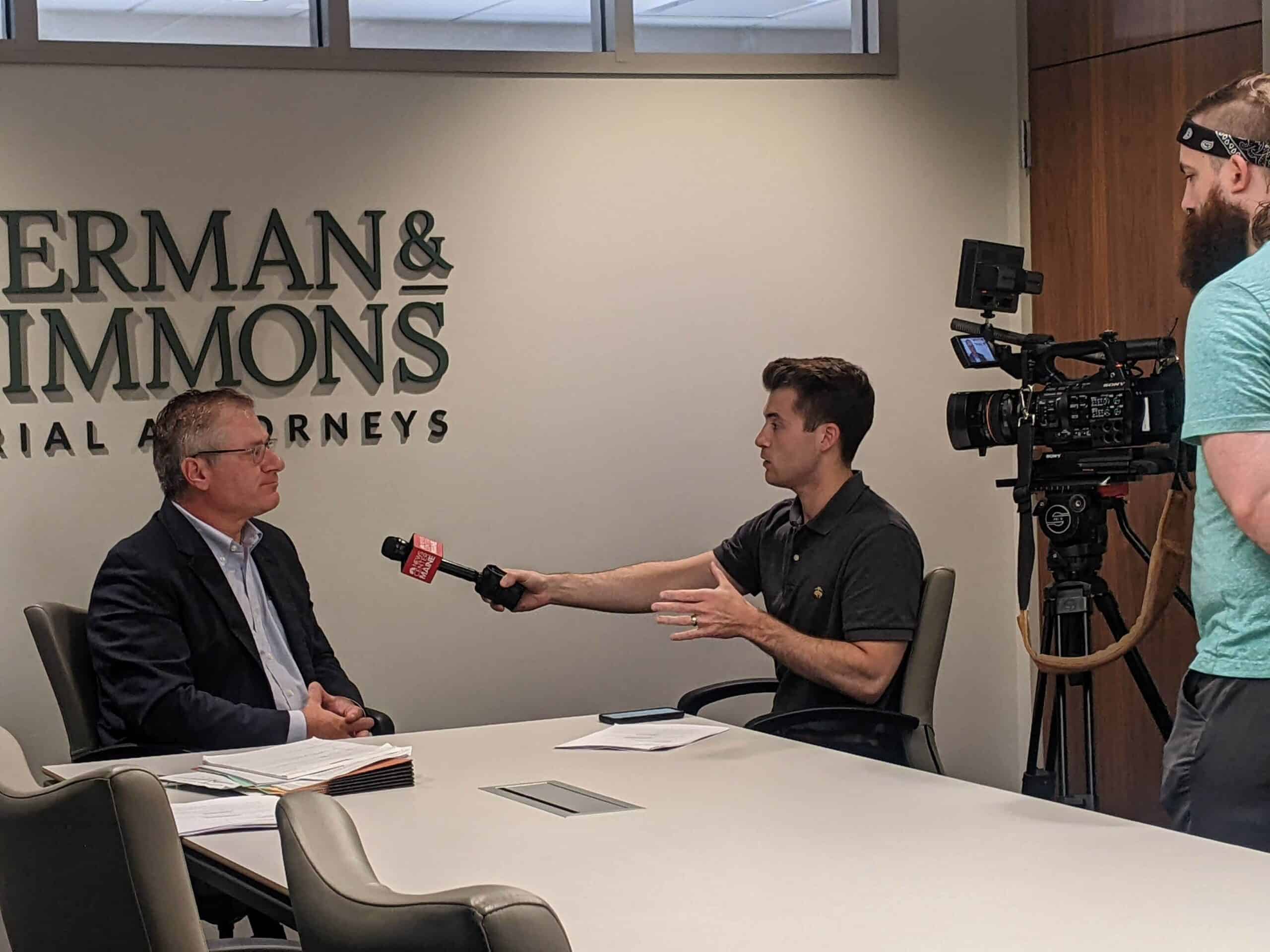 Attorney Mike Bigos is interviewed by Newscenter Maine reporter Alex Haskell about the Strecker family’s wrongful death lawsuit.