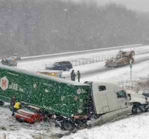 Winter truck accident